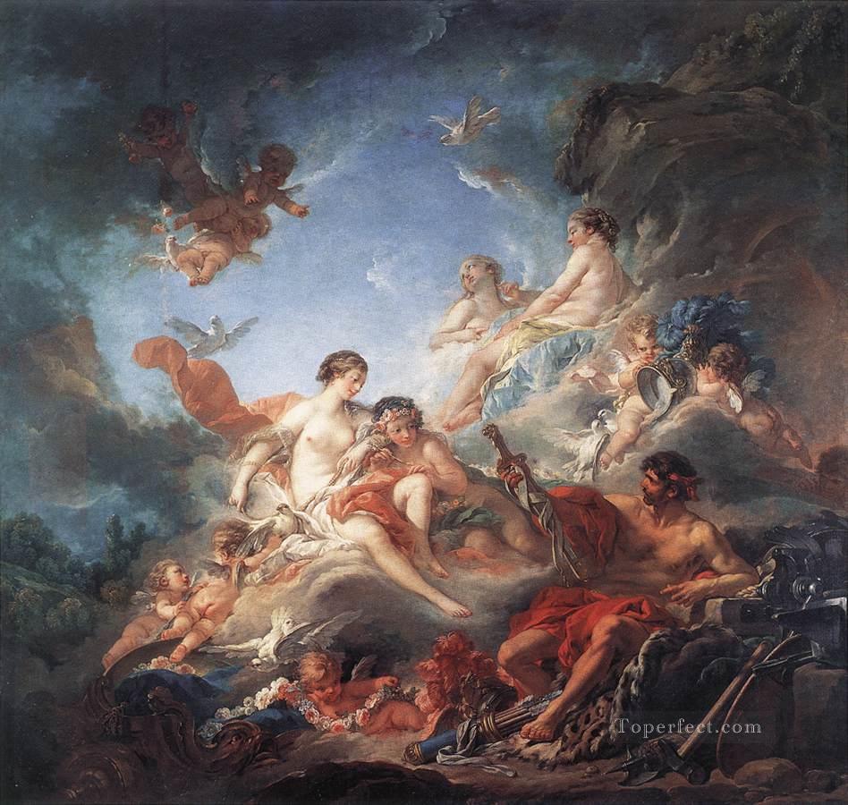 Vulcan Presenting Venus with Arms for Aeneas Francois Boucher nude Oil Paintings